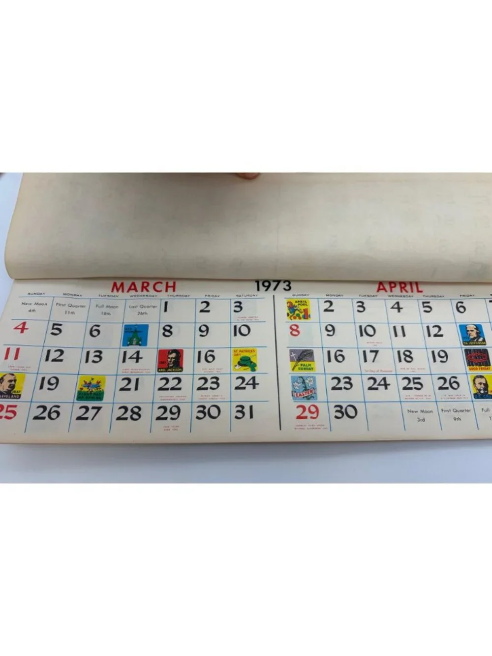 1973 Presidents United States Wall Calendar Nixon Columbus Baking Syracuse NY